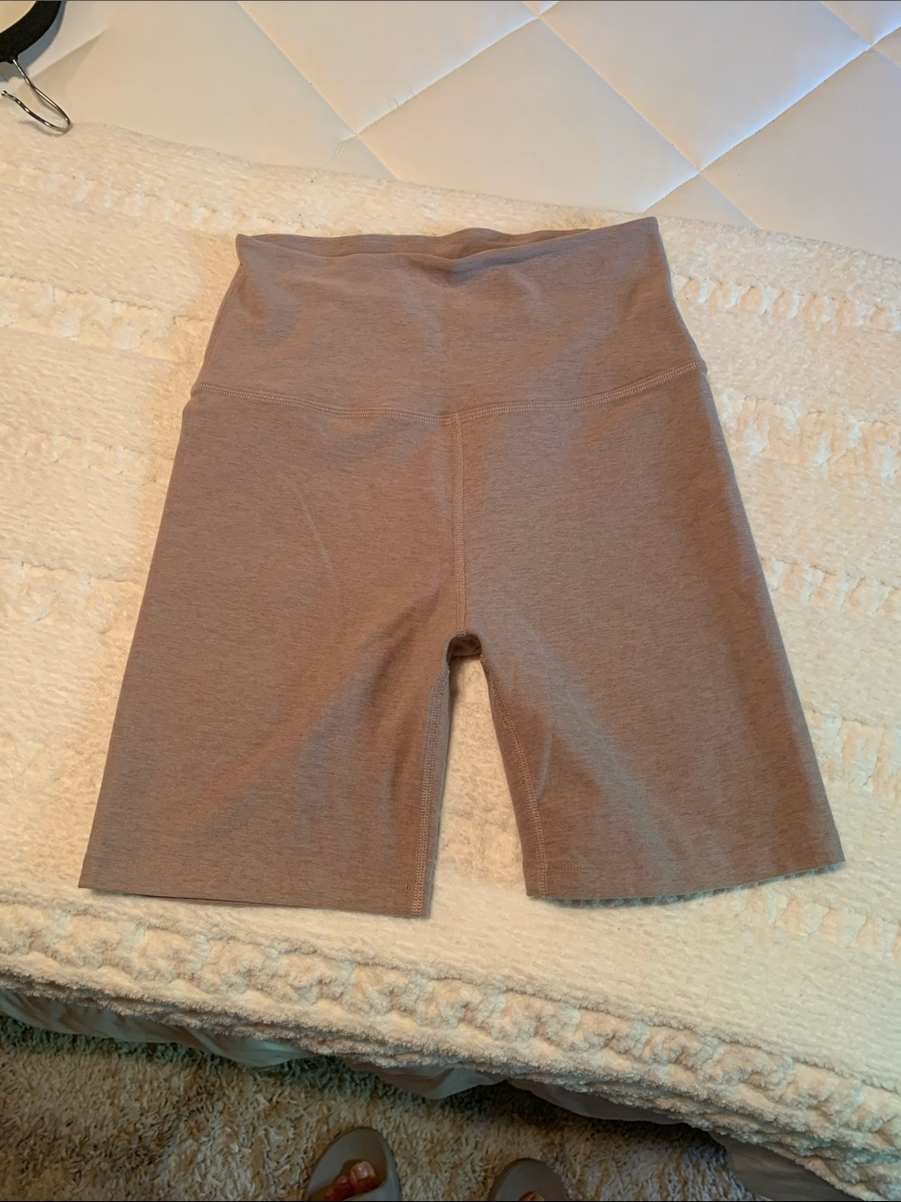 Beyond Yoga Spacedye High-Waist Women’s Biker Shorts in Chai